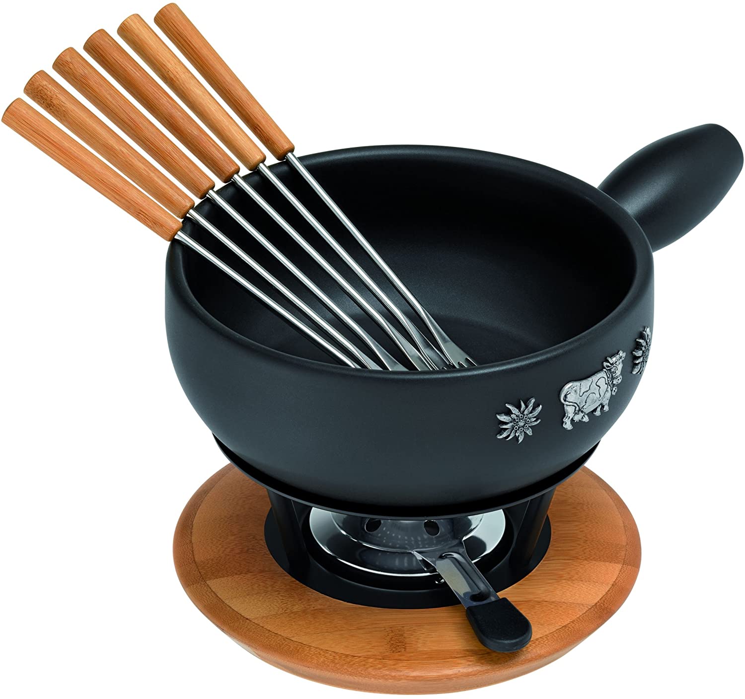 Kit per fonduta in ghisa Baumalu 385058 forma wok 