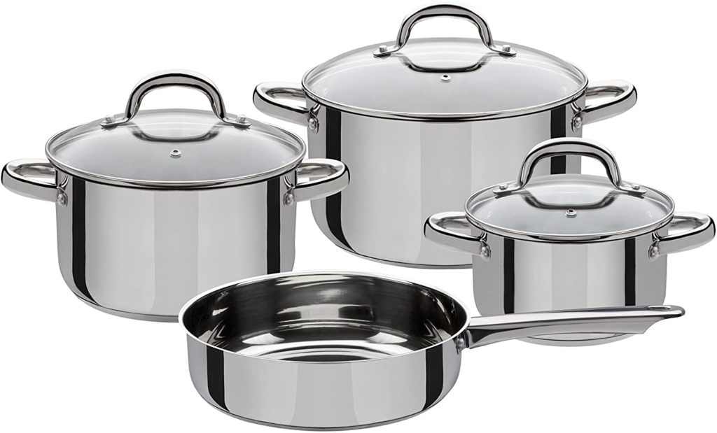 Chantal 3.Clad Pentola In Acciaio Inox 7 Quart - A 3 Strati, Induzione, Coperchio In Vetro, Maniglie Ergonomiche, Design Scandinavo